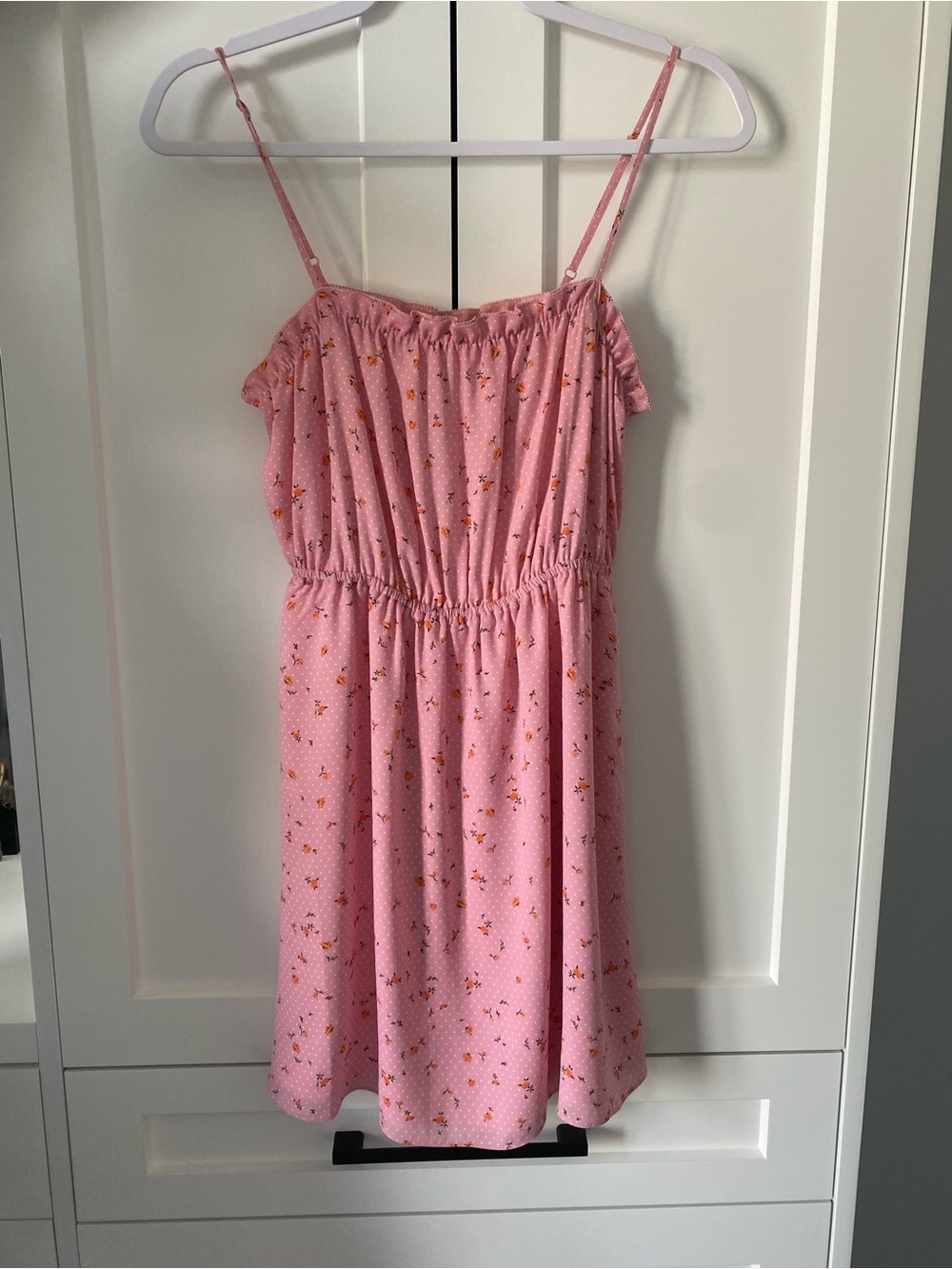 Aritzia Pink Floral Smocked Mini Dress - Picture 3 of 4